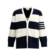 Thom Browne Randig Kofta NavyCream Blue, Herr