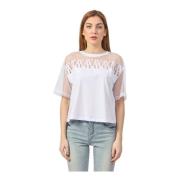 Armani Exchange Vit Transparent Axel T-shirt White, Dam