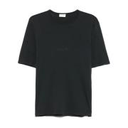 Saint Laurent Kortärmad T-shirt med rund hals Black, Herr