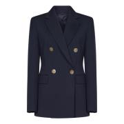 Max Mara Blå Dubbelknäppt Blazer Ytterkläder Blue, Dam