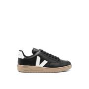 Veja Läder Sneakers Svart/Vit/Dune Logo Black, Dam