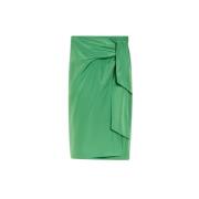 Max Mara Omlottaffetaskjol Narsete modell Green, Dam