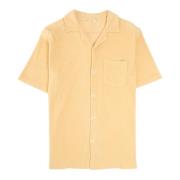 Hartford Terry Cotton Short-Sleeved Shirt Yellow, Herr