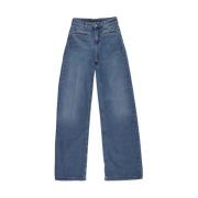 Liu Jo Högmidjade Flare Jeans i Denim Blue, Dam