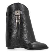 Givenchy Cowboy Läder Ankelstövlar med Hänglås Black, Dam