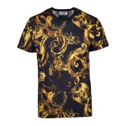 Versace Jeans Couture Bomull T-shirt med unik design Black, Herr