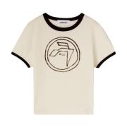 AMBUSH Handritat Emblem Baby Tee Beige, Dam