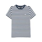 A.P.C. Blå/Vit Randig Bomull T-shirt Blue, Dam