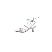 3JUIN Dafne Shine Silver Läder Sandaler Gray, Dam