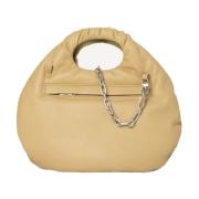 LOW CLASSIC Unik Egg Bag med Avtagbar Kedja Beige, Dam