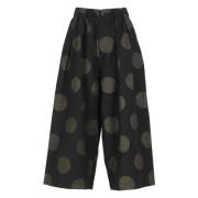 UMA WANG Svart Polka Dot Palazzo Byxor Black, Dam