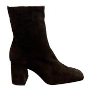 ANGEL ALARCON Mocka ankelboots med 9cm klack Brown, Dam