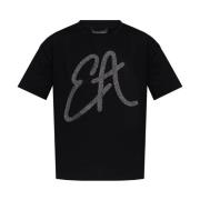 Emporio Armani Svarta Crew Neck T-shirts och Polos Black, Dam