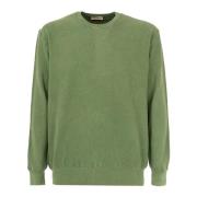 CASHMERE COMPANY Herr Crew Neck Sweater Green, Herr