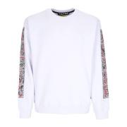 IUTER Vit lättvikts Crewneck Sweatshirt med Print White, Herr