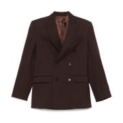 WARDROBE.NYC Klassisk Dubbelknäppt Blazer Brown, Dam