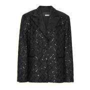 ROTATE Birger Christensen Svart Oversize Fyrkantig Jacka Black, Dam