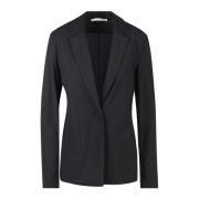 MALIPARMI Jersey Blazer med Laser-Cut Ärmarna Black, Dam