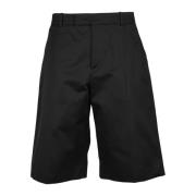 Alexander McQueen Bomull Bermuda Shorts Black, Herr