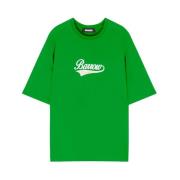 BARROW Bomull T-shirt med fram- och baksidastryck Green, Herr