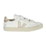 Veja Lädersneakers med Kardborrelås White, Dam