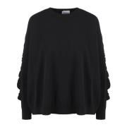 NUDE Ull Crew Neck Sweater Black, Dam