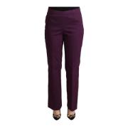 BENCIVENGA Straight Trousers Purple, Dam