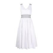 P.A.R.O.S.H. Elegant Vit Midi Klänning White, Dam