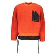 AMBUSH Fleece Sweatshirt med Tekniska Insatser Orange, Herr