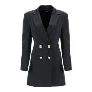 ROTATE Birger Christensen Satin Blazer Mini Klänning med Juvelknappar ...