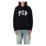 Pop Trading Company Svart Stickat Hoodie Ss25 Black, Herr