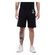 Moschino Svarta bomullsblandade shorts med framfickor Black, Herr