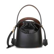 Etro Saturno Läder Bucketväska Black, Dam