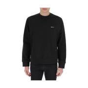 OAMC Svart Crewneck Stickad med Logobroderi Black, Herr