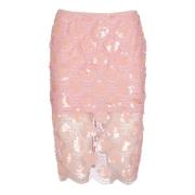 ROTATE Birger Christensen Sequin Pencil Skirt Pink, Dam