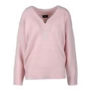 WE11DONE Mohair Blandning Stickad Tröja Pink, Dam