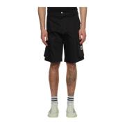 GCDS Bomull Cargo Bermuda Shorts Black, Herr