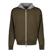 Moncler Reversible Zip Sweatshirt Oversize Hoodie Green, Herr