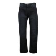 Prada Svart Tvättad Straight Leg Jeans Black, Herr