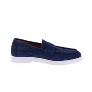 CALCE Blå Mocka Slip-On Moccasin Blue, Herr