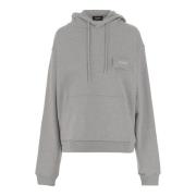 WE11DONE Broderad Logotyp Bomullssweatshirt Hoodie Gray, Herr