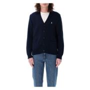 Polo Ralph Lauren Stilren Stickad Cardigan Tröja Blue, Herr