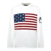 Polo Ralph Lauren Amerikanska flaggan långärmad tröja White, Herr