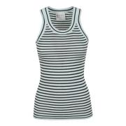 Forte Forte Räfflad Merinos Tank Top White, Dam