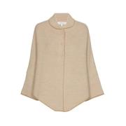 Marie Méro Kamelcape med Knappar Beige, Dam