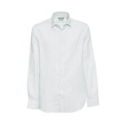 Michael Kors Randig Slim Fit Skjorta med Reverskrage White, Herr