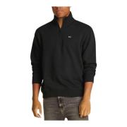 Tommy Jeans Svart zipad bomullsweatshirt Black, Herr