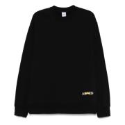 Aspesi Logo Print Sweatshirt Black, Herr