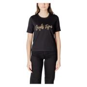 JACQUELINE de YONG Svart Tryckt Bomull T-shirt Black, Dam