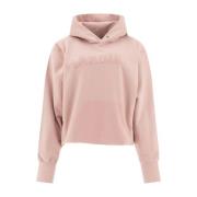 Maison Margiela Logo Sweatshirt med Slouchy Hood Pink, Dam